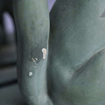 A pair of Bronze Kitsune, Sacred Inari Shinto Shrine Foxes