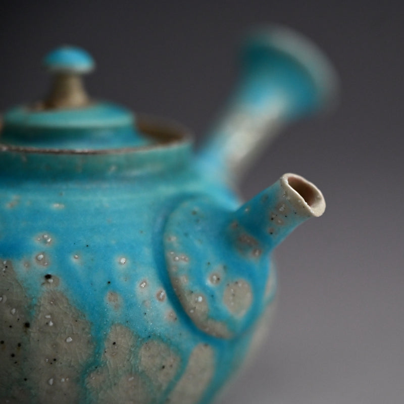Sky Blue Kyusu Sencha Tea Pot ー山田 想 “青 急須”