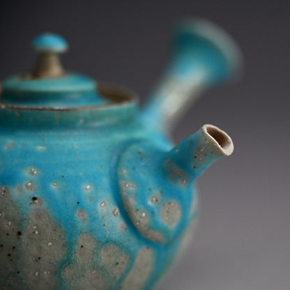 Sky Blue Kyusu Sencha Tea Pot ー山田 想 “青 急須”