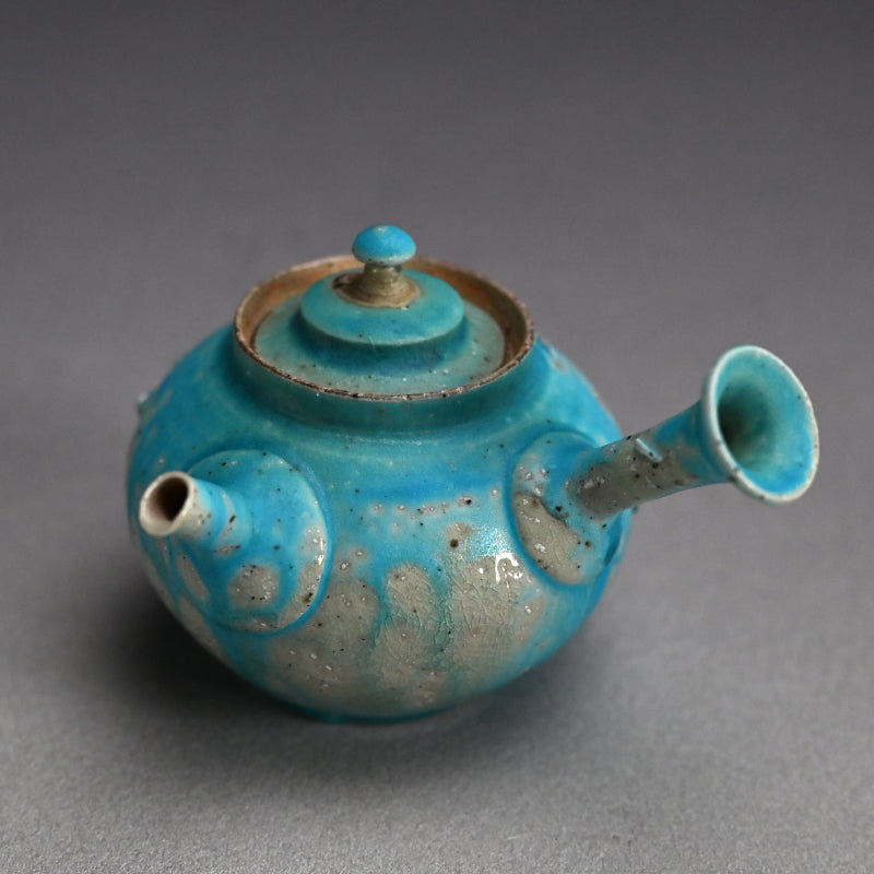 Sky Blue Kyusu Sencha Tea Pot ー山田 想 “青 急須”
