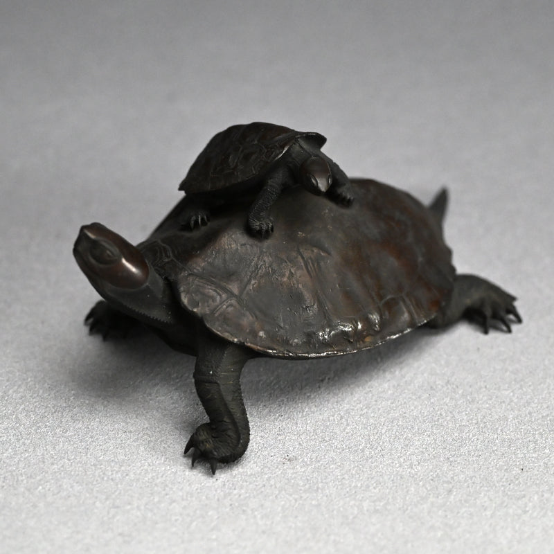 Antique Japanese Bronze Turtle Okimono