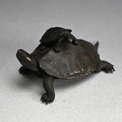 Antique Japanese Bronze Turtle Okimono