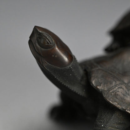 Antique Japanese Bronze Turtle Okimono