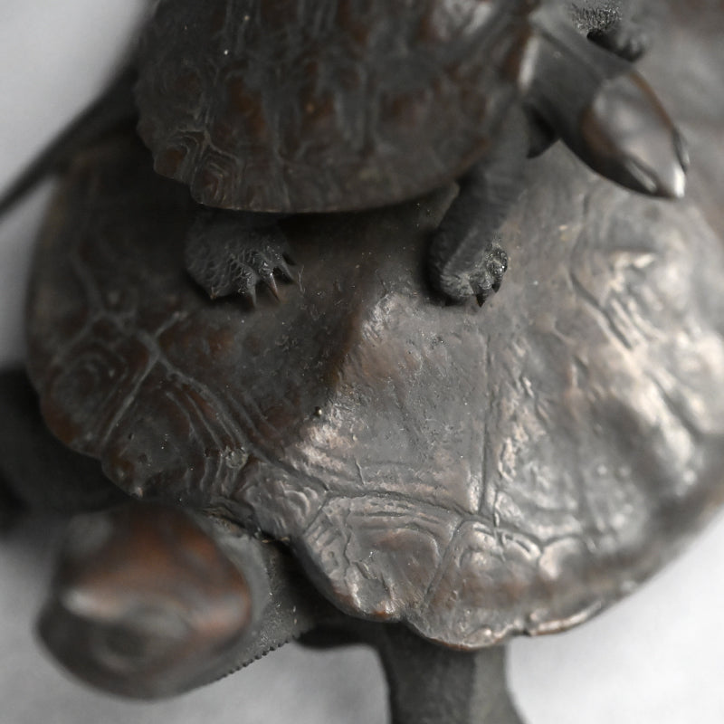 Antique Japanese Bronze Turtle Okimono