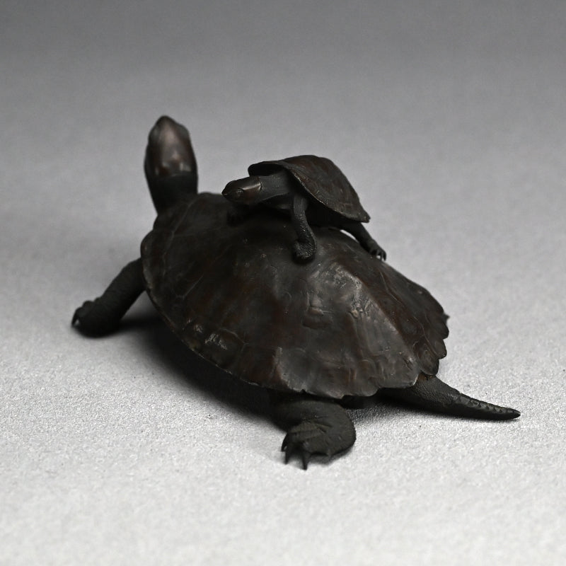 Antique Japanese Bronze Turtle Okimono
