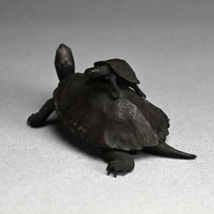 Antique Japanese Bronze Turtle Okimono