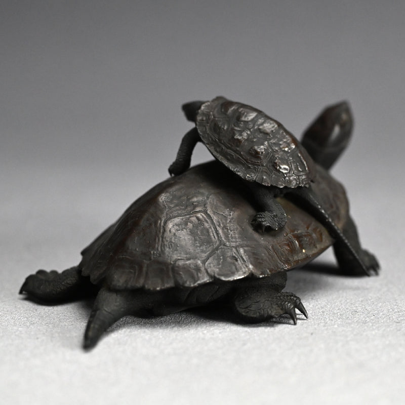 Antique Japanese Bronze Turtle Okimono