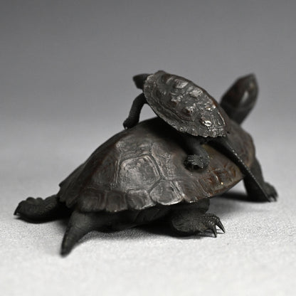 Antique Japanese Bronze Turtle Okimono