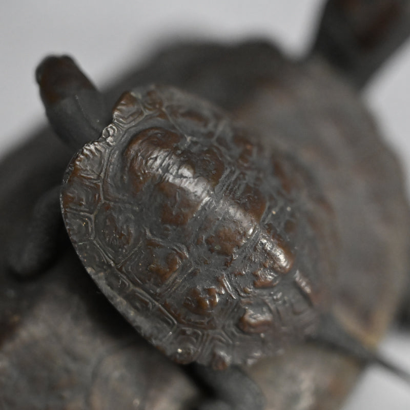 Antique Japanese Bronze Turtle Okimono