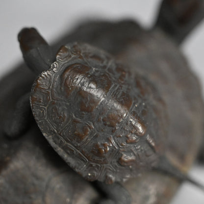 Antique Japanese Bronze Turtle Okimono