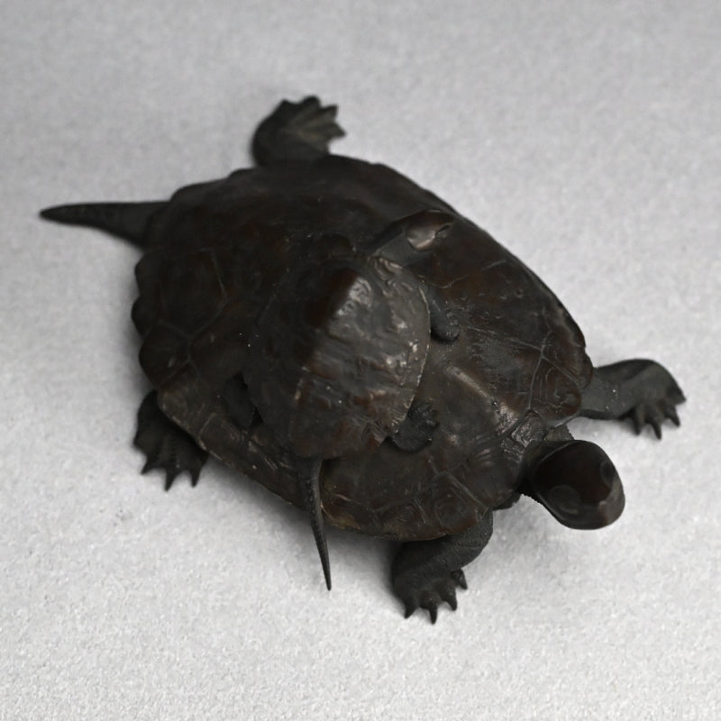 Antique Japanese Bronze Turtle Okimono