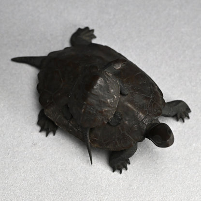 Antique Japanese Bronze Turtle Okimono