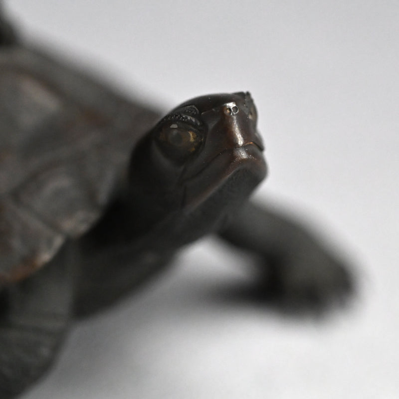 Antique Japanese Bronze Turtle Okimono