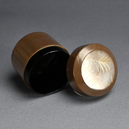 Refined Silver Makie Natsume Tea Caddy ー渡辺 松悦 "武蔵野蒔絵 雪吹"