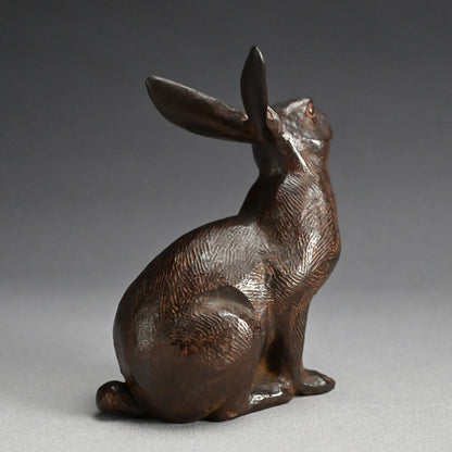 Japanese Bronze Rabbit Sculpture ー津田 永寿 “喜楽”
