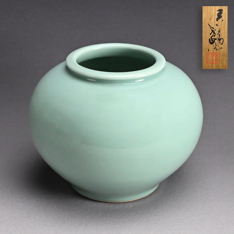 Kozan Celadon Vase ー宮川 (真葛) 香山 “青磁釉 花瓶”
