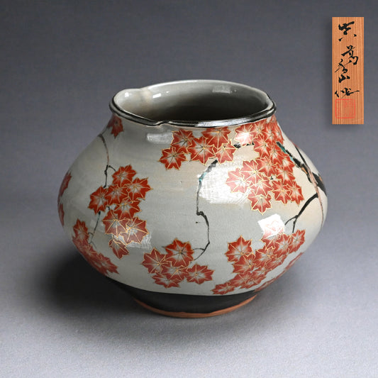 Porcelain Vase, Momiji ー宮川 (真葛) 香山 “乾山 紅葉之畫 花瓶”