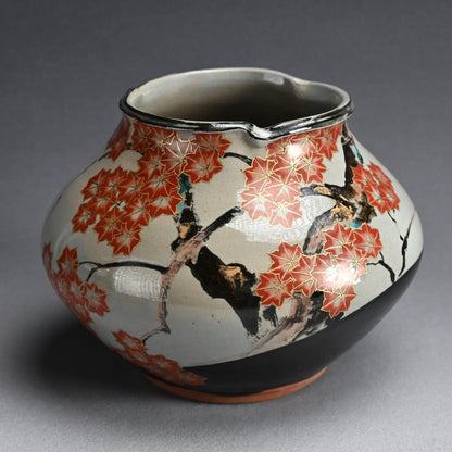 Porcelain Vase, Momiji ー宮川 (真葛) 香山 “乾山 紅葉之畫 花瓶”