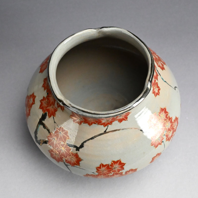 Porcelain Vase, Momiji ー宮川 (真葛) 香山 “乾山 紅葉之畫 花瓶”