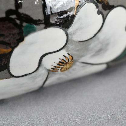 Antique Pottery Bowl, Camellia ー宮川 (真葛) 香山 “乾山意 玉椿之畫 菓子器”
