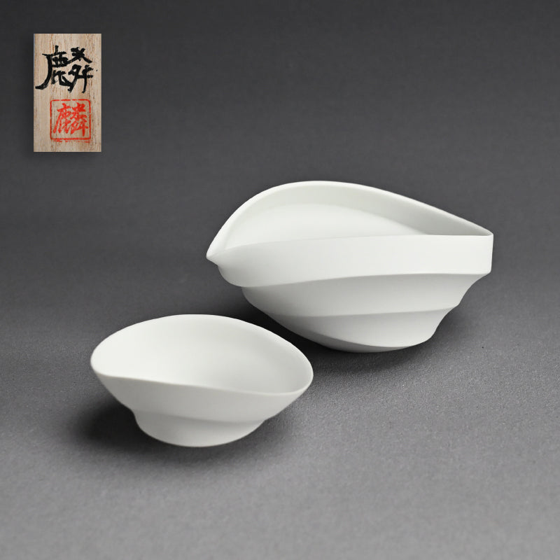 Radiant White Sake set ー馬場 麟汰郎 “白磁酒器 皎”