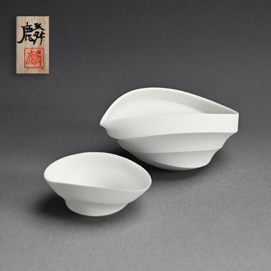 Radiant White Sake set ー馬場 麟汰郎 “白磁酒器 皎”