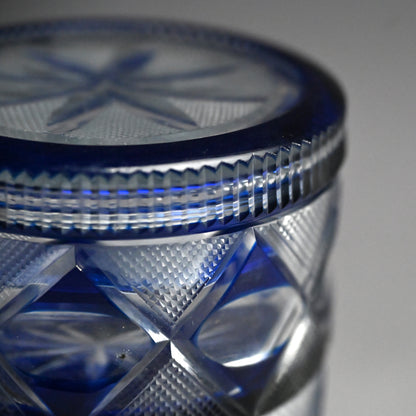 Antique Japanese Kiriko Cut Glass Stacking Box Set