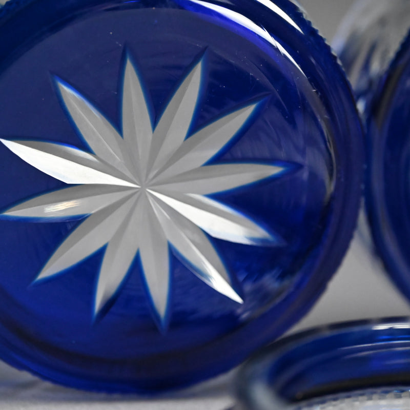 Antique Japanese Kiriko Cut Glass Stacking Box Set