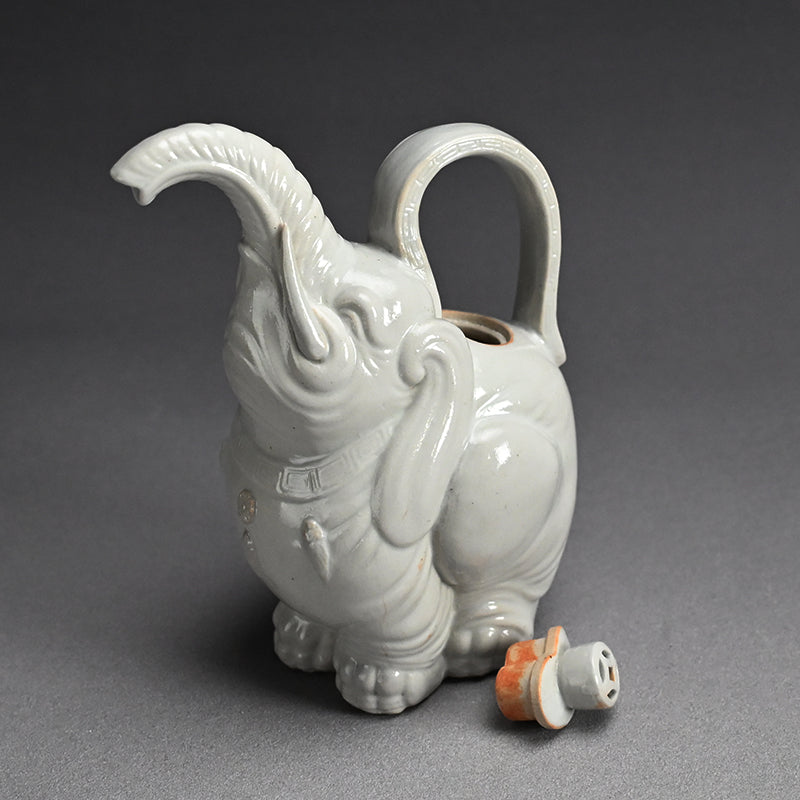 Antique Japanese Ceramic Elephant Suichu Decanter