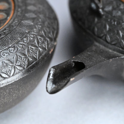 Pr. Mid Edo period Iron Sake Kettles, 1760