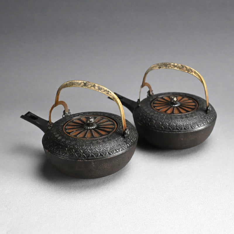Pr. Mid Edo period Iron Sake Kettles, 1760
