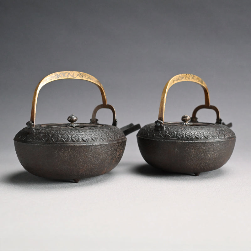 Pr. Mid Edo period Iron Sake Kettles, 1760