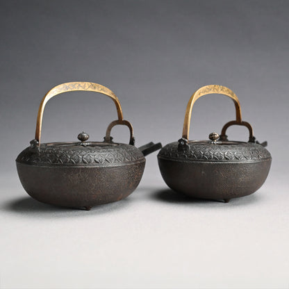 Pr. Mid Edo period Iron Sake Kettles, 1760