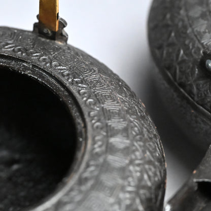 Pr. Mid Edo period Iron Sake Kettles, 1760