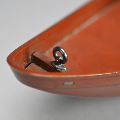 Spectacular Silver & Red-Bronze Boat Shaped Tsuri Koro Censer