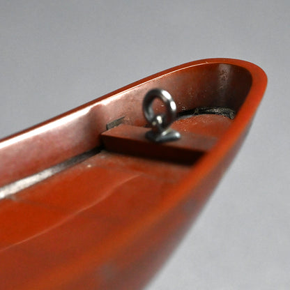 Spectacular Silver & Red-Bronze Boat Shaped Tsuri Koro Censer
