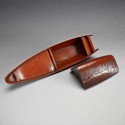 Spectacular Silver & Red-Bronze Boat Shaped Tsuri Koro Censer