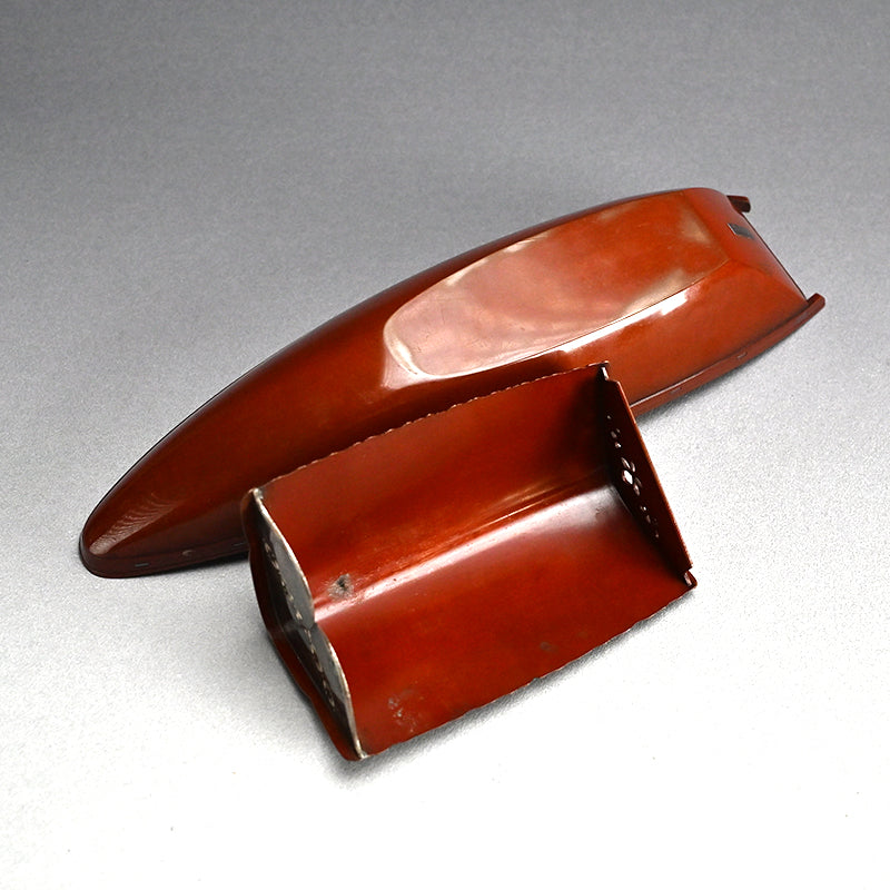 Spectacular Silver & Red-Bronze Boat Shaped Tsuri Koro Censer