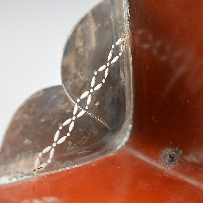 Spectacular Silver & Red-Bronze Boat Shaped Tsuri Koro Censer