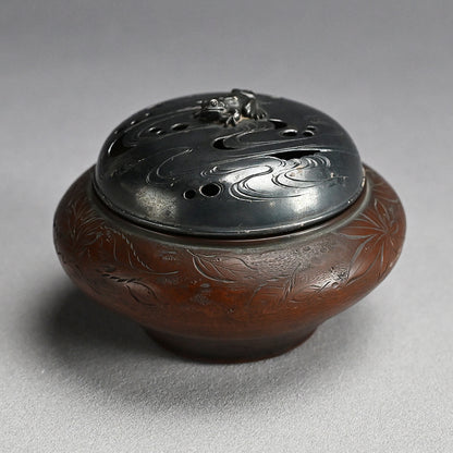 Antique Silver & Copper Koro Incense Burner