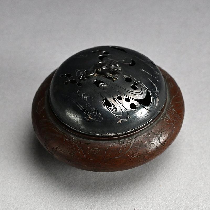Antique Silver & Copper Koro Incense Burner