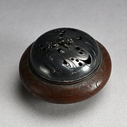 Antique Silver & Copper Koro Incense Burner