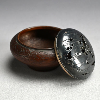 Antique Silver & Copper Koro Incense Burner