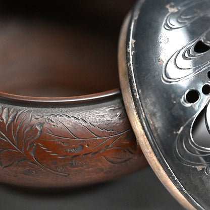 Antique Silver & Copper Koro Incense Burner
