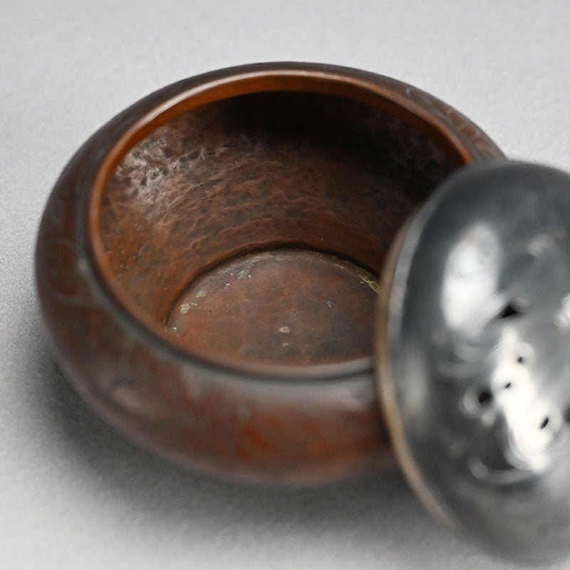 Antique Silver & Copper Koro Incense Burner
