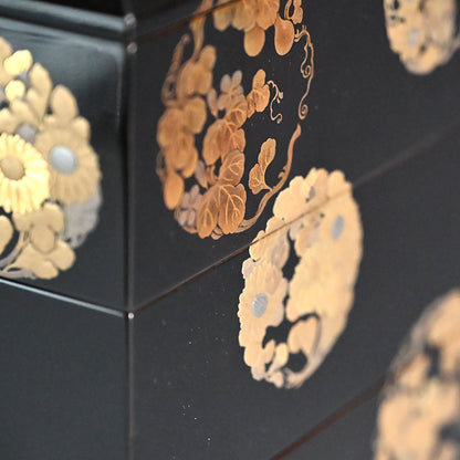 Exquisite Edo p. Japanese 4 Tiered Lacquer Box Set ー勝軍木庵 光英「花丸蒔画 重箱」