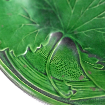 Edo to Meiji p. Green Glazed Ceramic Leaf Plate