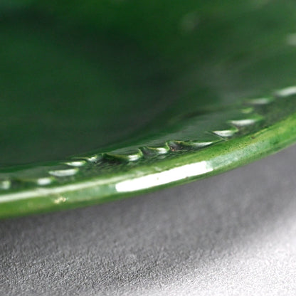 Edo to Meiji p. Green Glazed Ceramic Leaf Plate