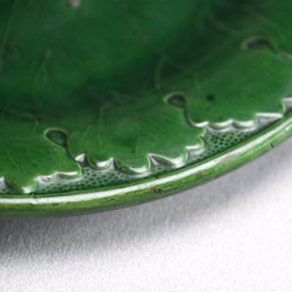 Edo to Meiji p. Green Glazed Ceramic Leaf Plate