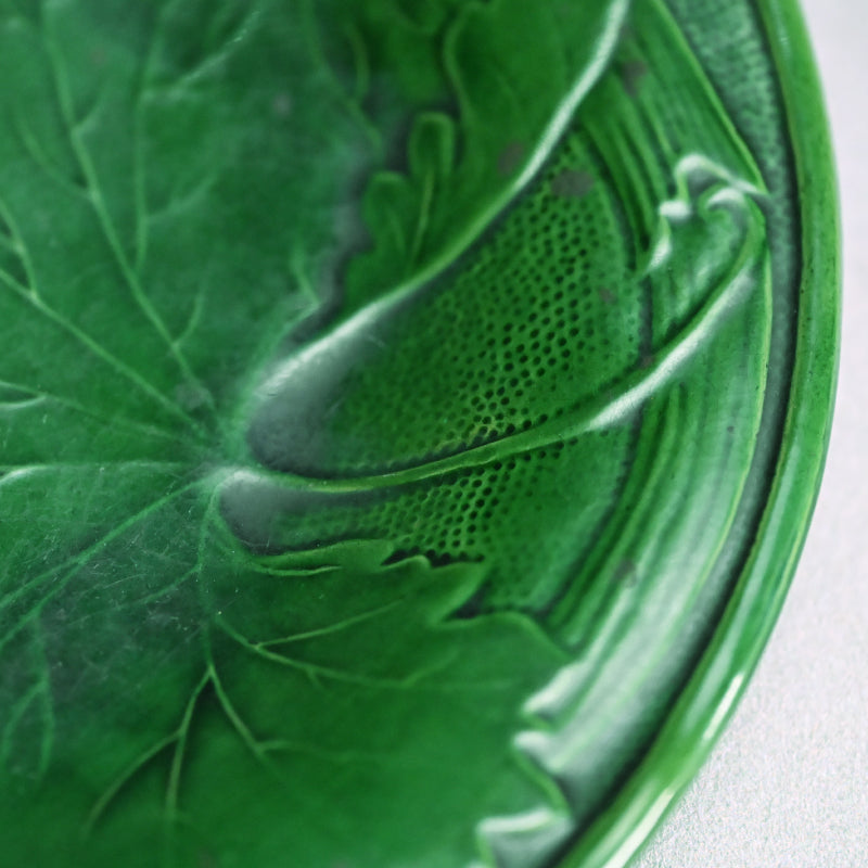Edo to Meiji p. Green Glazed Ceramic Leaf Plate